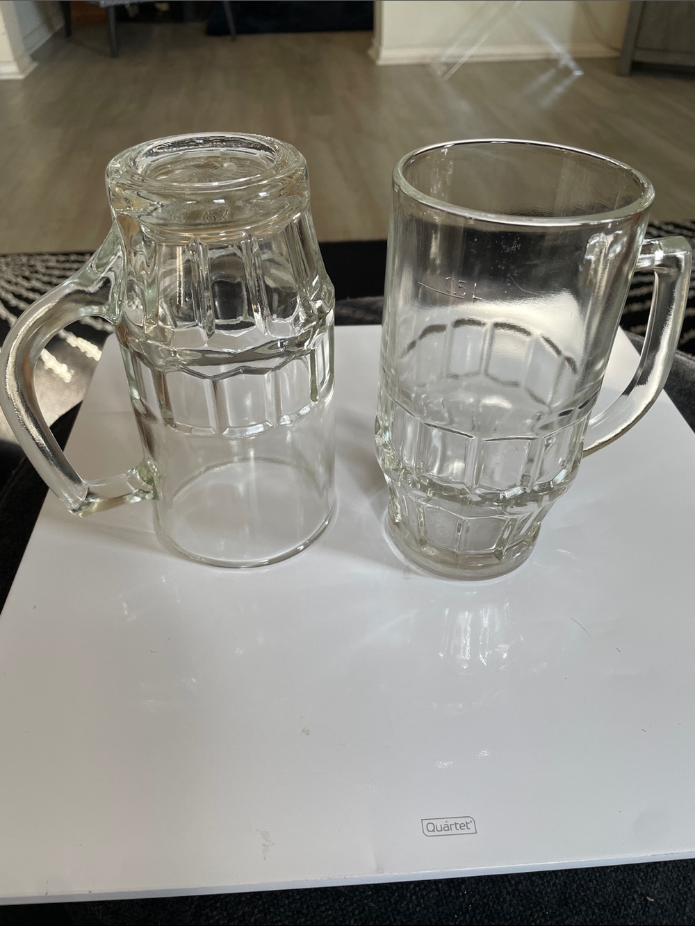 Vintage Two Piece Panel-Style Heavy Glass Mugs - TGW